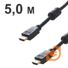 Шнур штекер HDMI - штекер HDMI GOLD с фильтром 5 метров, пр-во Rexant (17-6206)