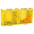 Коробка в кирпич/бетон (квадратная) глубина 50 мм, на 2 места (4 модуля), с винтами, желтая, пр-во BTicino (к502Ex2)