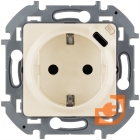 Механизм электрической розетки 2К+З, нем. стандарт, 16 А, со встроенным зарядным устройством USB C 1.5А 5В, слоновая кость, Inspiria, пр-во Legrand (673771)