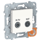 Механизм R-TV-SAT розетки, оконечная, белый, Unica NEW, пр-во Schneider Electric (NU545518)
