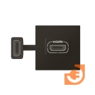 Розетка HDMI (тип A), белый, с соединением, шнур 15см, 2 модуля, матовый черный, серия Mosaic, пр-во Legrand (079479L)