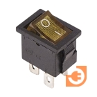 Выключатель клавишный 4 контакта, 250 В, 6 А, жёлтый с подсветкой, пр-во Rexant (36-2192 / RWB-207 / SC-768)