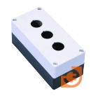 Пост кнопочный на 3 места (пустой), для устройств диаметром 22 мм, белый/черный, серия КП-101, пр-во DEKraft (25503DEK / КП101-3-01-Р)