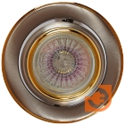 Светильник 302 круглый, поворотный, тертый хром/золото, диаметр светильника 96 мм, диаметр ответсия 80мм, высота 54мм, макс.мощность 50Вт, тип лампы MR-16. (302 (MR-16) Nisatan/gold)