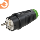 Вилка кабельная 2К+З, 16А, IP54, резиновая, прямая, цвет черный, маркер зеленый, пр-во PCE (0511-SHU)