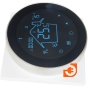 Термостат с датчиком пола, программируемый с Wi-Fi, 16 A, круглый, черное стекло, пр-во Donel (DTEF12-WiFi) - 