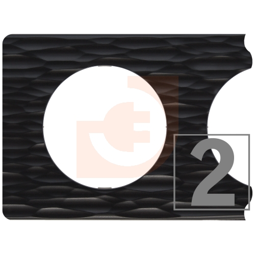 Рамка 2 поста, материал corian черный рифленый, серия Celiane, пр-во Legrand (069022)