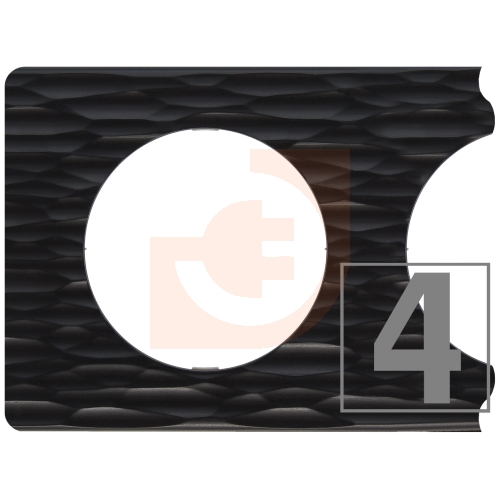 Рамка 4 поста, материал corian черный рифленый, серия Celiane, пр-во Legrand (069024)