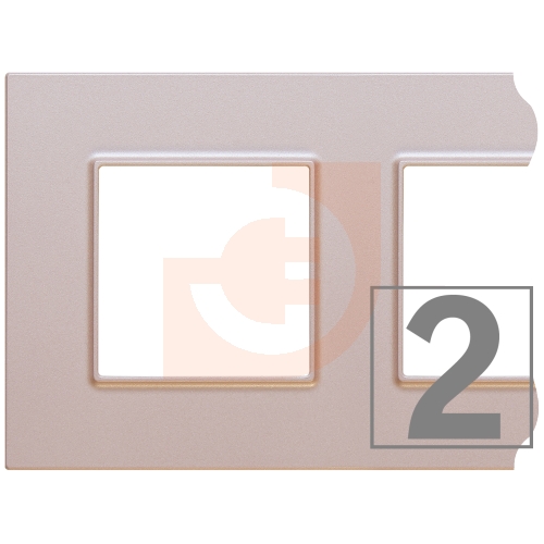 Рамка 2 поста, горизонтальная, розовый жемчуг, Unica Quadro, пр-во Schneider Electric (MGU4.704.37)