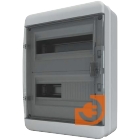 Бокс влагозащищенный настенного монтажа на 24 модуля (2х12), прозрачная черная дверь, изолированные шины PE/N, IP65, серия В, пр-во Tekfor (01-03-021 / BNK 65-24-1)