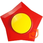 Выключатель (переключатель) одноклавишный, Звезда красная с желтой вставкой, серия Happy, пр-во Metalka majur (16.41.005)