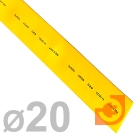 Термоусаживаемая трубка 20/10мм, полиолефин, не горючая, усаживание в 2 раза, длина 1м, жёлтый, пр-во Rexant (22-0002 / 20ж (22-0002))