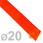 Термоусаживаемая трубка 20/10мм, полиолефин, не горючая, усаживание в 2 раза, длина 1м, красный, пр-во Rexant (20к (22-0004))