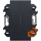 Комплект одноклавишного переключателя с белой LED подсветкой, черный, Living Now, пр-во BTicino (кK4003A+LN4743/230T+KG01M2+K4702)