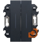 Комплект двухклавишного переключателя, черный, Living Now, пр-во BTicino (кK4003Aх2+KG01х2+K4702)