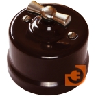 Переключатель поворотный с металлической ручкой под хром в коричневом керамическом корпусе, пр-во Bironi (кB1-201-02+B-901-30)
