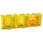 Коробка в кирпич/бетон (квадратная) глубина 50 мм, на 3 места (6 модулей), с винтами, желтая, пр-во BTicino (к502Ex3)
