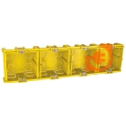 Коробка в кирпич/бетон (квадратная) глубина 50 мм, на 4 места (8 модулей), с винтами, желтая, пр-во BTicino (к502Ex4)