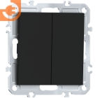 Механизм двухклавишной кнопки, матовый карбон, серия A07, пр-во Donel (∩DB25100+DE29530)