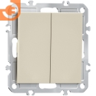 Механизм двухклавишной кнопки, матовый кремовый, серия A07, пр-во Donel (∩DB25100+DE29531)