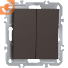 Механизм двухклавишной кнопки, мокко, серия A07, пр-во Donel (∩DB25100+DE29553)