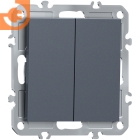 Механизм двухклавишной кнопки, сталь, серия A07, пр-во Donel (∩DB25100+DE29537)