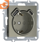 Механизм электрической розетки 2К+З, винтовые зажимы, с зарядным устройством USB A+C, 5V/3A, мощность 20W, шампань, серия A07, пр-во Donel (∩DB19900+DE22951)