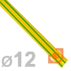 Термоусаживаемая трубка 12/6мм, полиолефин, не горючая, усаживание в 2 раза, длина 1м, желто-зеленый, пр-во Rexant (21-2007 / 12жз (21-2007))