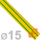 Термоусаживаемая трубка 15/7,5мм, полиолефин, не горючая, усаживание в 2 раза, длина 1м, желто-зеленый, пр-во Rexant (21-5007 / 15жз (21-5007))