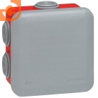 Коробка распределительная накладного монтажа Plexo IP 55 80х80х45мм корус красный, крышка серая с каб.вводами 7 шт, пр-во Legrand (092015)