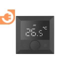 Термостат с датчиком пола, 55*55 мм, программируемый, ручка настройки, 16 A, черный, серия DTEF, пр-во Donel (DTEF16BA)