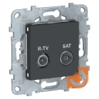 Механизм R-TV-SAT розетки, одиночная, антрацит, Unica NEW, пр-во Schneider Electric (NU545454)