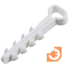 Дюбель-хомут для крепления кабеля прямоугольный 5 - 8 мм, цвет белый, уп.100 шт, пр-во Rexant (07-4608)