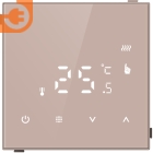 Термостат с датчиком пола, 16 A, 70*70 мм, непрограммируемый, стекло кашемир, серия DTEF, пр-во Donel (DTEF70CS)