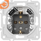 Механизм электрической розетки 2К+З, винтовые зажимы, с зарядным устройством USB A+C, 5V/3A, мощность 20W, серия DB (A07/S08), пр-во Donel (DB19900)