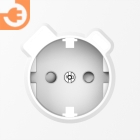 Лицевая панель для розетки 2К+З, USB A+C, со шторками, цвет глянцевый белый, серия DB (S08), пр-во Donel (DS22903)