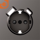 Лицевая панель для розетки 2К+З, USB A+C, со шторками, цвет матовый титан, серия DB (S08), пр-во Donel (DS22945)