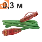Патч-корд UTP, Категория 5е, 0.3 метрa, LSZH, зеленый, пр-во Hyperline (PC-LPM-UTP-RJ45-RJ45-C5e-0.3M-LSZH-GN / 229929)
