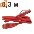 Патч-корд UTP, Категория 5е, 0.3 метрa, LSZH, красный, пр-во Hyperline (PC-LPM-UTP-RJ45-RJ45-C5e-0.3M-LSZH-RD / 229928)