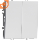 Механизм двухклавишной кнопки, матовый белый, серия S08, пр-во Donel (∩DB25100+DS29533)