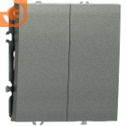 Механизм двухклавишной кнопки, матовый титан, серия S08, пр-во Donel (∩DB25100+DS29545)