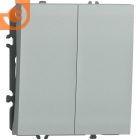 Механизм двухклавишной кнопки, серый графит, серия S08, пр-во Donel (∩DB25100+DS29559)