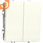 Механизм двухклавишной кнопки, слоновая кость, серия S08, пр-во Donel (∩DB25100+DS29555)