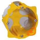 Коробка для ГКЛ ø 67/68 мм, глубина 40 мм, на 1 место (2 модуля), с винтами, энергосберегающая, желтая, пр-во Legrand (080021)