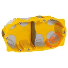 Коробка для ГКЛ глубина 40 мм, на 2 места (4/5 модулей), с винтами, энергосберегающая, желтая, пр-во Legrand (080022)