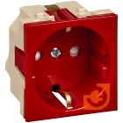 Розетка 2К+З, с защитными шторками, красная, 16А, 250В, для кабель-каналов, серия Wessen 45, пр-во Schneider Electric (RN16-113-K)