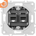 Механизм розетки 2 x RJ-45, категория 5e, серия DB (A07/S08), пр-во Donel (DB16500)