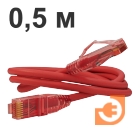 Патч-корд UTP, Категория 5е, 0.5 метрa, LSZH, красный, пр-во Hyperline (PC-LPM-UTP-RJ45-RJ45-C5e-0.5M-LSZH-RD / 229948)
