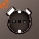 Лицевая панель для розетки 2К+З, USB A+C, со шторками, цвет мокко, серия DB (S08), пр-во Donel (DS22953)