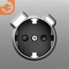 Лицевая панель для розетки 2К+З, USB A+C, со шторками, цвет серый графит, серия DB (S08), пр-во Donel (DS22959)